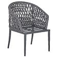 BELIANI - Lot de 2 chaises de jardin avec coussins LIPARI Métal Gris - vignette