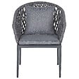 BELIANI - Lot de 2 chaises de jardin avec coussins LIPARI Métal Gris - vignette