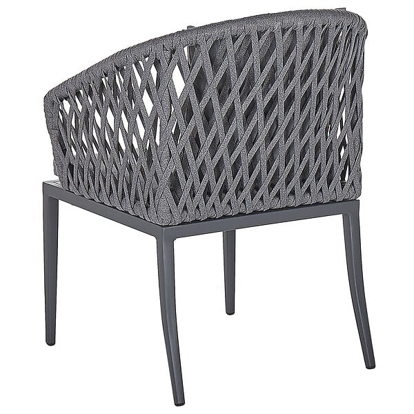 BELIANI - Lot de 2 chaises de jardin avec coussins LIPARI Métal Gris - large