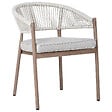 BELIANI - Lot de 6 chaises de jardin avec coussins FLAVIA Métal Blanc - vignette