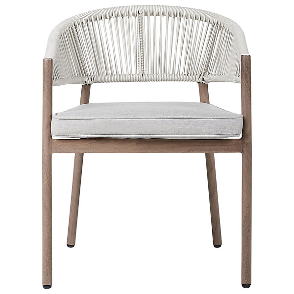 BELIANI - Lot de 6 chaises de jardin avec coussins FLAVIA Métal Blanc - large