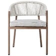 BELIANI - Lot de 6 chaises de jardin avec coussins FLAVIA Métal Blanc - vignette