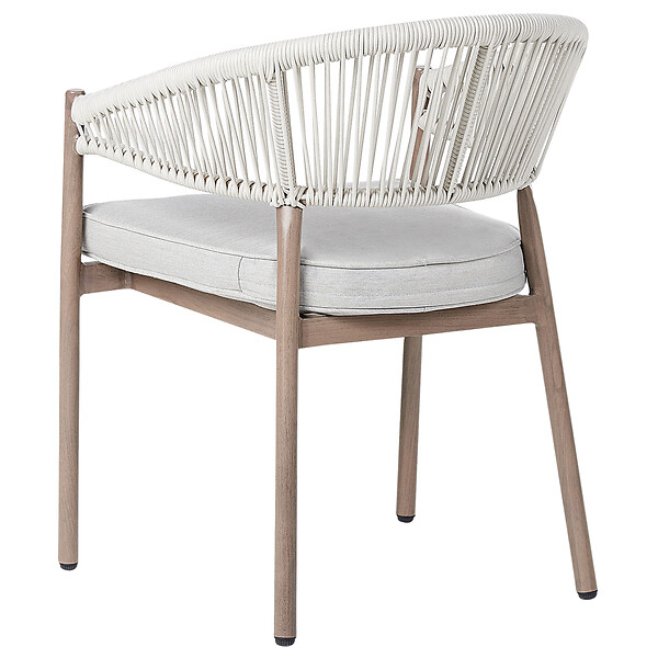 BELIANI - Lot de 6 chaises de jardin avec coussins FLAVIA Métal Blanc - large