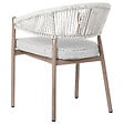 BELIANI - Lot de 6 chaises de jardin avec coussins FLAVIA Métal Blanc - vignette