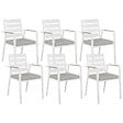 BELIANI - Lot de 6 chaises de jardin avec coussins TAVIANO Métal Gris - vignette