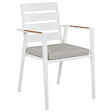 BELIANI - Lot de 6 chaises de jardin avec coussins TAVIANO Métal Gris - vignette