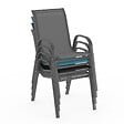 ID MARKET - Lot de 4 chaises de jardin LYMA métal et textilène empilables mix color gris, noir et bleu - vignette