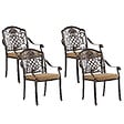 BELIANI - Lot de 4 chaises de jardin avec coussins SALENTO Métal Marron foncé - vignette