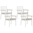 BELIANI - Lot de 4 chaises de jardin avec coussins CAVOLI Métal Beige - vignette
