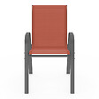 ID MARKET - Lot de 6 chaises de jardin LYMA métal et textilène empilables terracotta - vignette