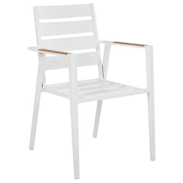 BELIANI - Lot de 4 chaises de jardin avec coussins TAVIANO Métal Gris - large