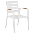 BELIANI - Lot de 4 chaises de jardin avec coussins TAVIANO Métal Gris - vignette