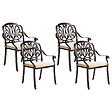 BELIANI - Lot de 4 chaises de jardin avec coussins ANCONA Métal Marron foncé - vignette