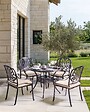 BELIANI - Lot de 4 chaises de jardin avec coussins ANCONA Métal Marron foncé - vignette