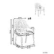 BELIANI - Lot de 4 chaises de jardin avec coussins ANCONA Métal Marron foncé - vignette