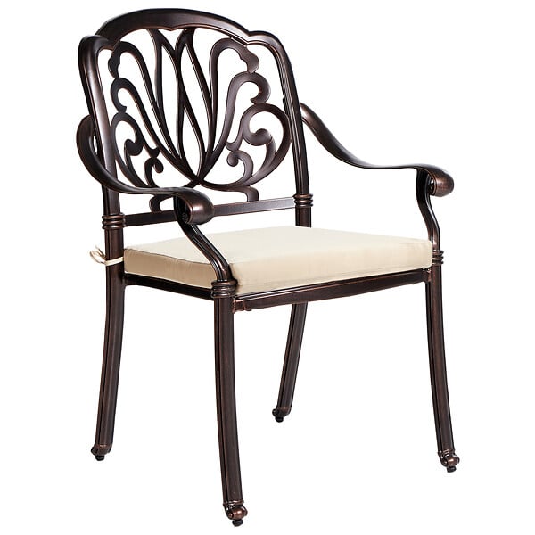 BELIANI - Lot de 4 chaises de jardin avec coussins ANCONA Métal Marron foncé - large
