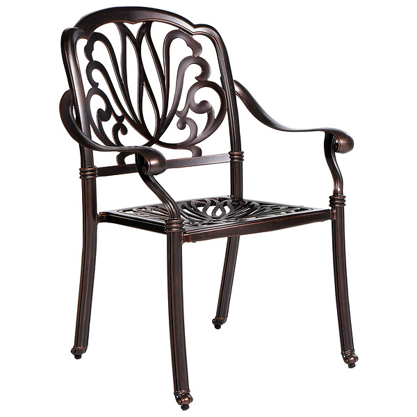BELIANI - Lot de 4 chaises de jardin avec coussins ANCONA Métal Marron foncé - large