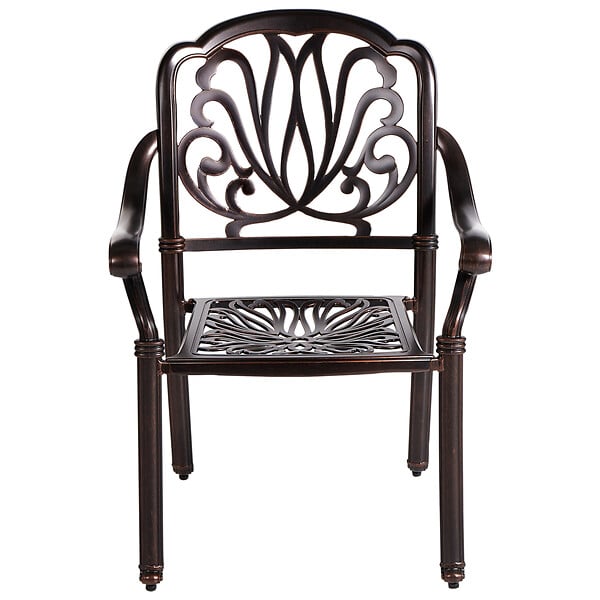 BELIANI - Lot de 4 chaises de jardin avec coussins ANCONA Métal Marron foncé - large