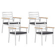 BELIANI - Lot de 4 chaises de jardin avec coussins CAVOLI Métal Gris - vignette