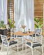 BELIANI - Lot de 4 chaises de jardin avec coussins CAVOLI Métal Gris - vignette
