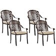 BELIANI - Lot de 4 chaises de jardin avec coussins MANFRIA Métal Marron foncé - vignette