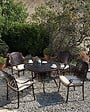BELIANI - Lot de 4 chaises de jardin avec coussins MANFRIA Métal Marron foncé - vignette
