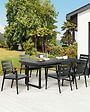 BELIANI - Lot de 6 chaises de jardin avec coussins TAVIANO Métal Noir - vignette