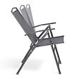 ID MARKET - Lot de 4 chaises de jardin pliantes avec accoudoirs ALGHERO métal et textilène gris anthracite - vignette