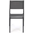 ID MARKET - Lot de 6 chaises de jardin OLBIA métal et textilène empilables gris anthracite - vignette