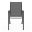 ID MARKET - Lot de 6 chaises de jardin LYMA métal et textilène empilables gris anthracite - vignette