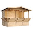 TIMBELA - TIMBELA M150B - Maison de jardin en bois - Grand stand de vendeur avec comptoir - H232 x L336x l263 cm/6 m² - vignette