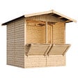 TIMBELA - TIMBELA M149 - Maison de jardin en bois - Grand stand de vendeur avec comptoir - H232 x L263 x l253 cm / 4 m² - vignette