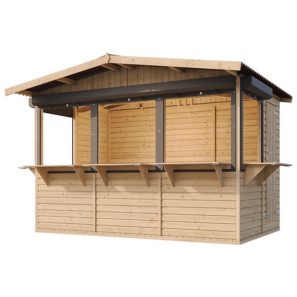 TIMBELA - TIMBELA M150BZ Maison de jardin en bois, Étal de marché en bois 263 x 336 cm / 6 m² - large