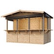 TIMBELA - TIMBELA M150BZ Maison de jardin en bois, Étal de marché en bois 263 x 336 cm / 6 m² - vignette