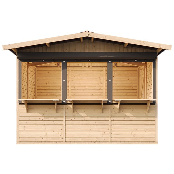 TIMBELA - TIMBELA M150AZ Maison de jardin en bois, Étal de marché en bois 263 x 336 cm / 6 m² - large