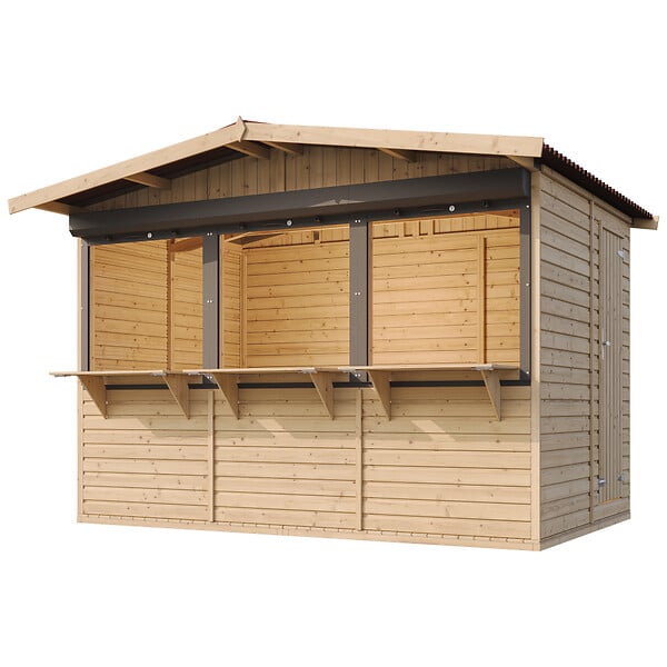 TIMBELA - TIMBELA M150AZ Maison de jardin en bois, Étal de marché en bois 263 x 336 cm / 6 m² - large