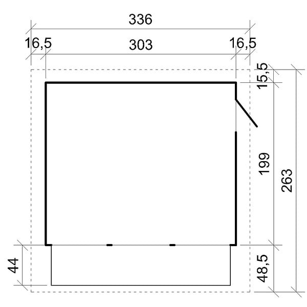 TIMBELA - TIMBELA M150A - Maison de jardin en bois - Grand stand de vendeur avec comptoir - H232 x L336x l263 cm/6 m² - large