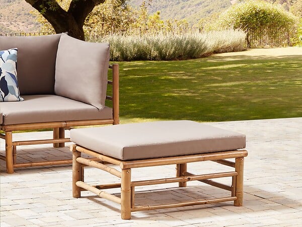 BELIANI - Ottoman de jardin CERRETO Bambou Taupe - large