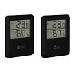 OTIO - Lot de 2 thermomètres hygromètres magnétiques LCD - Noir - Otio - vignette