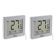 OTIO - Lot de 2 thermomètres intérieur extérieur filaires Blanc - Otio - vignette