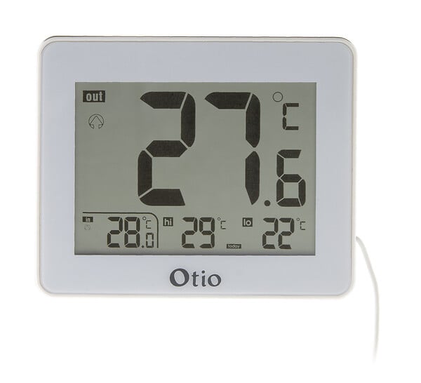 OTIO - Lot de 2 thermomètres intérieur extérieur filaires Blanc - Otio - large