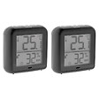OTIO - Lot de 2 thermomètres hygromètres intérieur + capteur - Noir - Otio - vignette