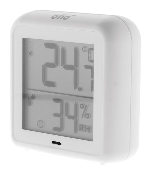 OTIO - Lot de 2 thermomètres hygromètres intérieur + capteur - Blanc - Otio - large