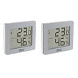 OTIO - Lot de 2 thermomètres hygromètres Blanc - écran LCD - Otio - vignette