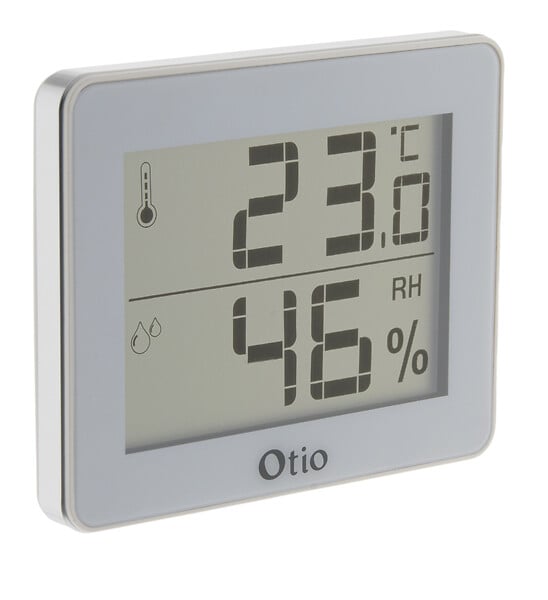OTIO - Lot de 2 thermomètres hygromètres Blanc - écran LCD - Otio - large