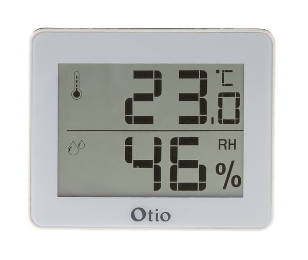 OTIO - Lot de 2 thermomètres hygromètres Blanc - écran LCD - Otio - large