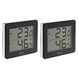 OTIO - Lot de 2 thermomètres hygromètres Noir - écran LCD - Otio - vignette