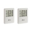 OTIO - Lot de 2 thermomètres hygromètres magnétiques LCD - Blanc - Otio - vignette