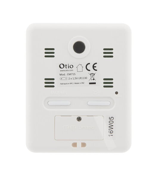 OTIO - Lot de 2 thermomètres hygromètres magnétiques LCD - Blanc - Otio - large