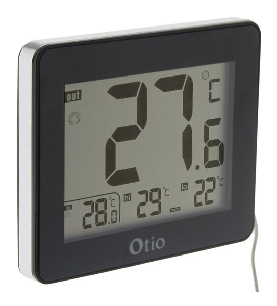 OTIO - Lot de 2 thermomètres intérieur extérieur filaires Noir - Otio - large